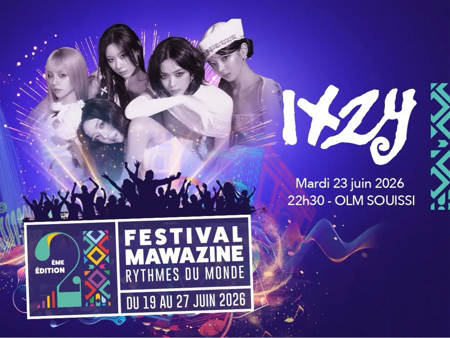 ITZY, 세계적 음악 페스티벌 2026 '마와진' 헤드라이너 확정! 모로코에서 '퍼포먼스 퀸' 활약 기대!